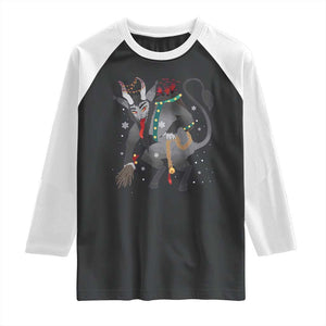 Christmas Merry Krampus Raglan Shirt Naughty Horror Evil Xmas Psychobilly TS02 Black White Print Your Wear