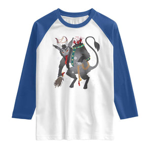 Christmas Merry Krampus Raglan Shirt Naughty Horror Evil Xmas Psychobilly TS02 White Royal Print Your Wear