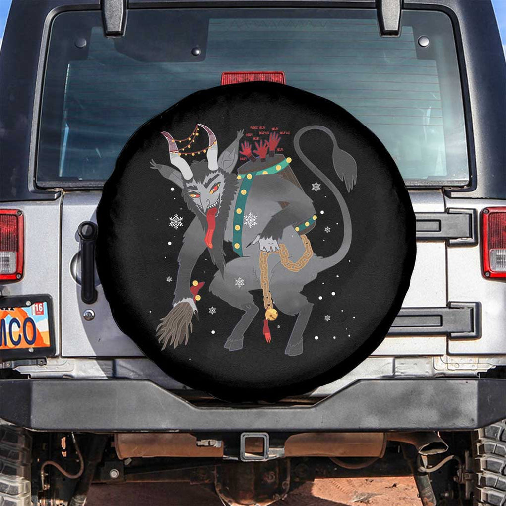 Xmas Merry Krampus Spare Tire Cover Naughty Horror Evil Xmas Psychobilly TS02 No hole Black Print Your Wear