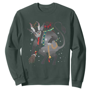 Christmas Merry Krampus Sweatshirt Naughty Horror Evil Xmas Psychobilly TS02 Dark Forest Green Print Your Wear