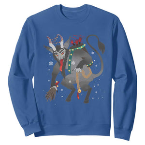 Christmas Merry Krampus Sweatshirt Naughty Horror Evil Xmas Psychobilly TS02 Royal Blue Print Your Wear