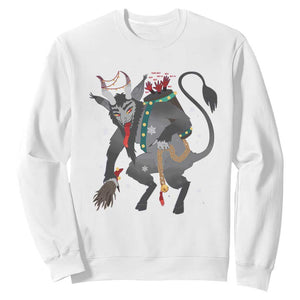 Christmas Merry Krampus Sweatshirt Naughty Horror Evil Xmas Psychobilly TS02 White Print Your Wear