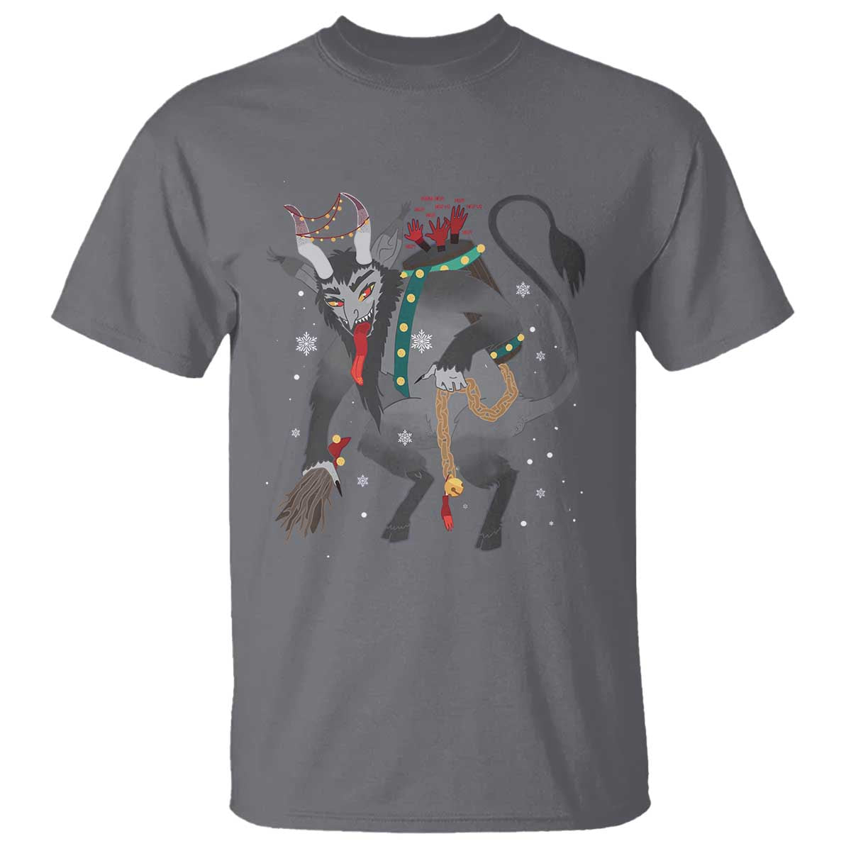Christmas Merry Krampus T Shirt Naughty Horror Evil Xmas Psychobilly TS02 Charcoal Print Your Wear
