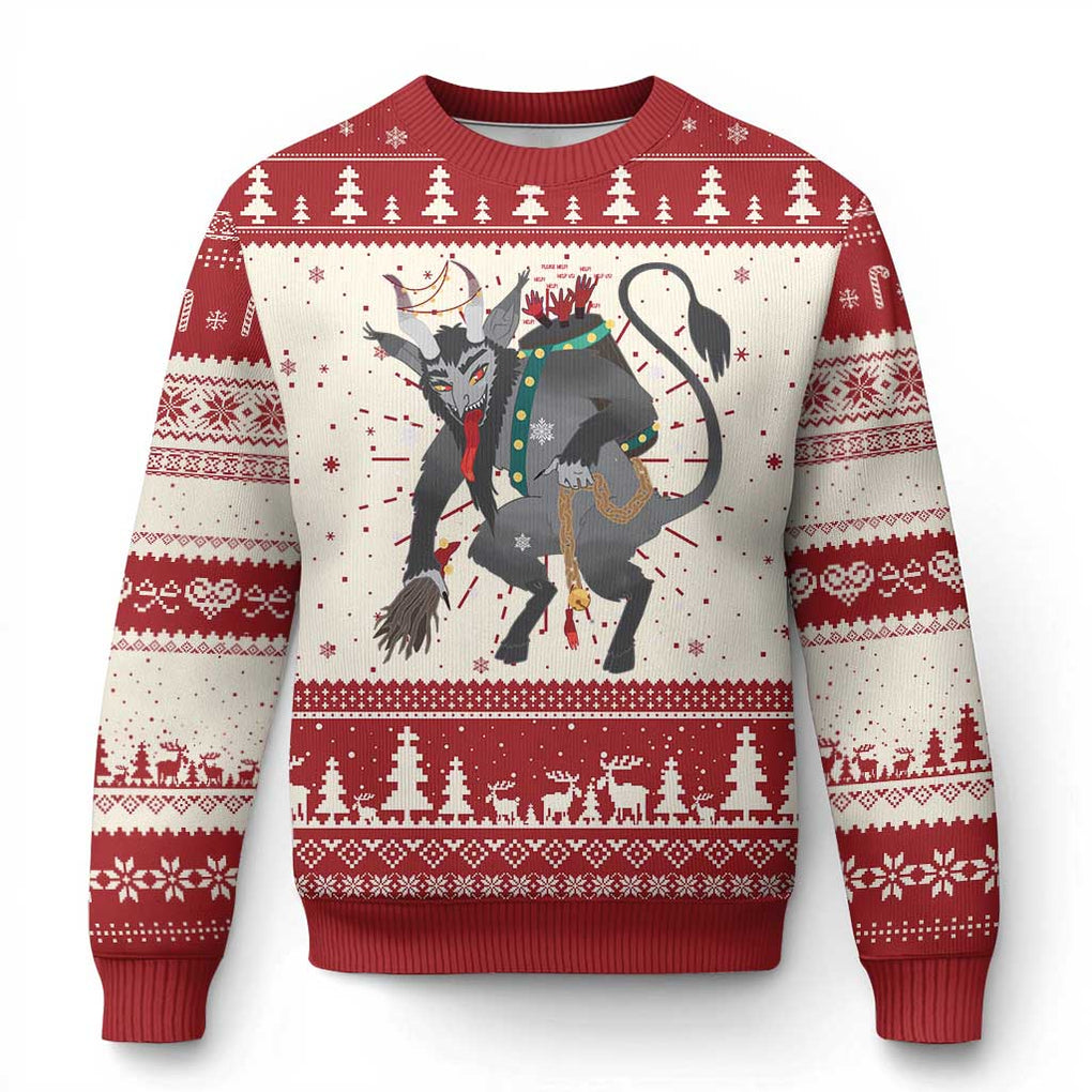 Xmas Merry Krampus Ugly Christmas Sweater Naughty Horror Evil Xmas Psychobilly TS02 Red Print Your Wear