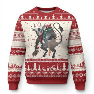 Xmas Merry Krampus Ugly Christmas Sweater Naughty Horror Evil Xmas Psychobilly TS02 Red Print Your Wear