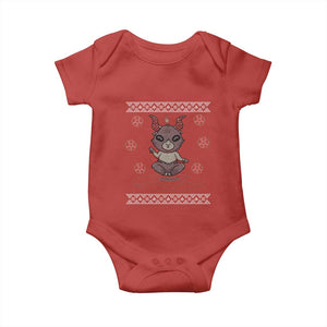 Cute Baby Baphomet Baby Onesie Ugly Christmas Sweater Occult Gift TS02 Red Print Your Wear