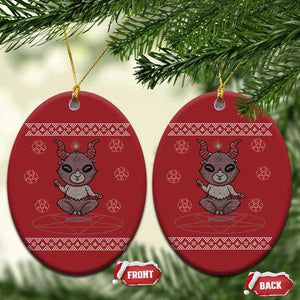 Cute Baby Baphomet Christmas Ornament Ugly Christmas Sweater Occult Gift TS02 Oval Red Print Your Wear