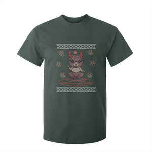 Cute Baby Baphomet T Shirt For Kid Ugly Christmas Sweater Occult Gift TS02 Dark Forest Green Print Your Wear