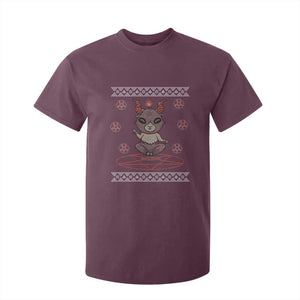 Cute Baby Baphomet T Shirt For Kid Ugly Christmas Sweater Occult Gift TS02 Maroon Print Your Wear