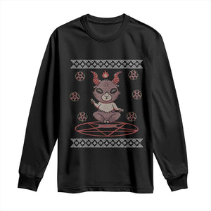 Cute Baby Baphomet Long Sleeve Shirt Ugly Christmas Sweater Occult Gift TS02 Black Print Your Wear