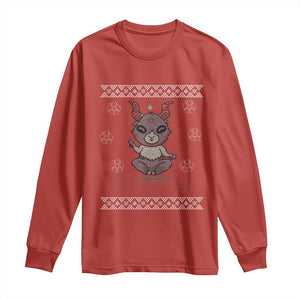 Cute Baby Baphomet Long Sleeve Shirt Ugly Christmas Sweater Occult Gift TS02 Red Print Your Wear