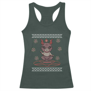 Cute Baby Baphomet Racerback Tank Top Ugly Christmas Sweater Occult Gift TS02 Dark Forest Green Print Your Wear