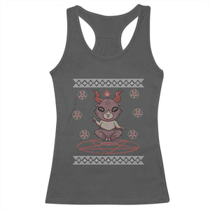 Cute Baby Baphomet Racerback Tank Top Ugly Christmas Sweater Occult Gift TS02 Dark Heather Print Your Wear