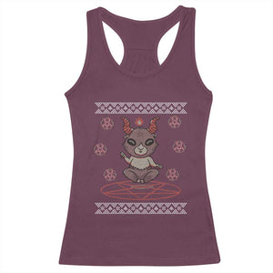 Cute Baby Baphomet Racerback Tank Top Ugly Christmas Sweater Occult Gift TS02 Maroon Print Your Wear