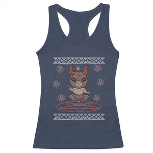 Cute Baby Baphomet Racerback Tank Top Ugly Christmas Sweater Occult Gift TS02 Navy Print Your Wear