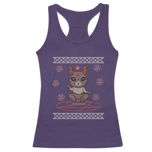 Cute Baby Baphomet Racerback Tank Top Ugly Christmas Sweater Occult Gift TS02 Purple Print Your Wear