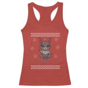 Cute Baby Baphomet Racerback Tank Top Ugly Christmas Sweater Occult Gift TS02 Red Print Your Wear