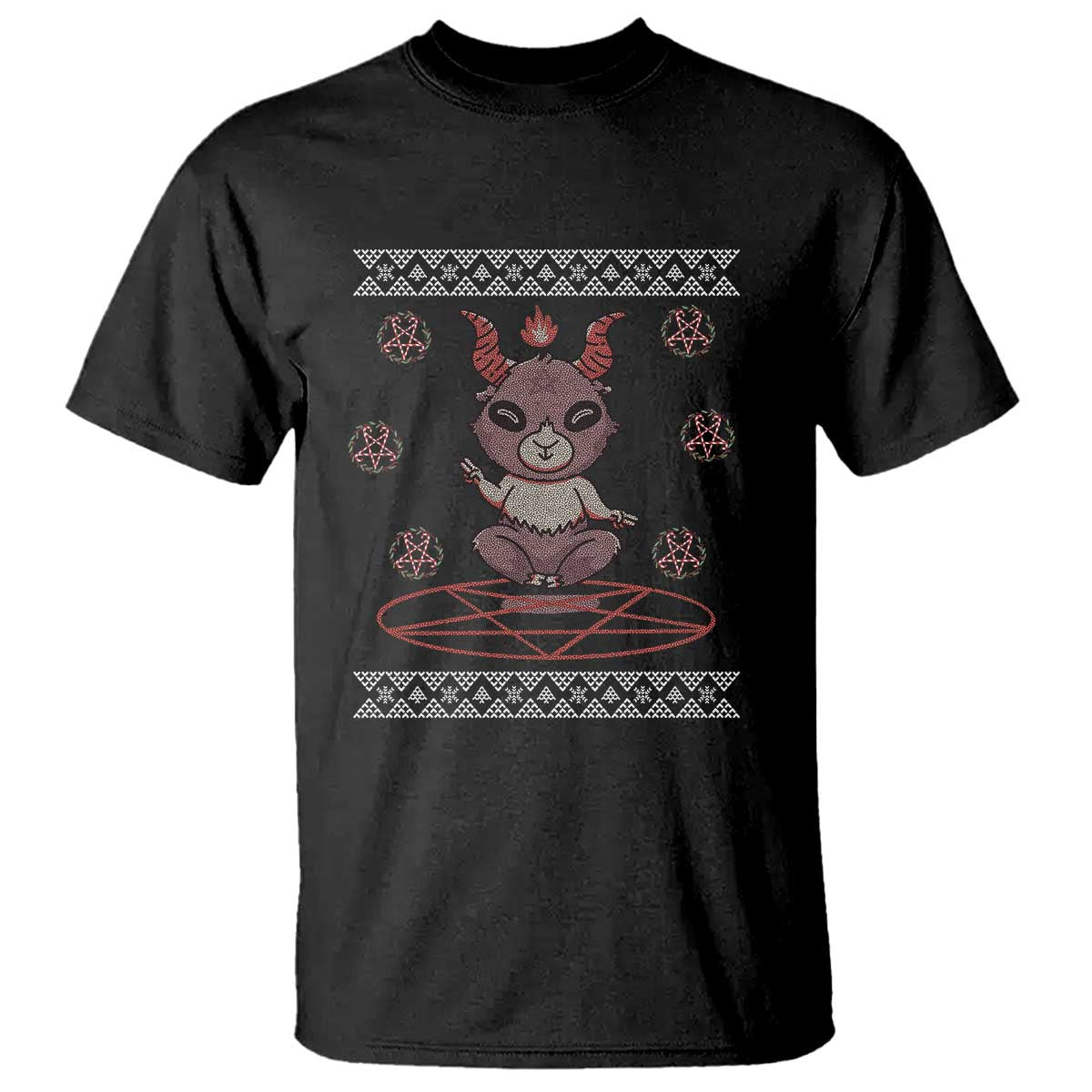 Cute Baby Baphomet T Shirt Ugly Christmas Sweater Occult Gift TS02 Black Print Your Wear