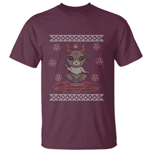 Cute Baby Baphomet T Shirt Ugly Christmas Sweater Occult Gift TS02 Maroon Print Your Wear