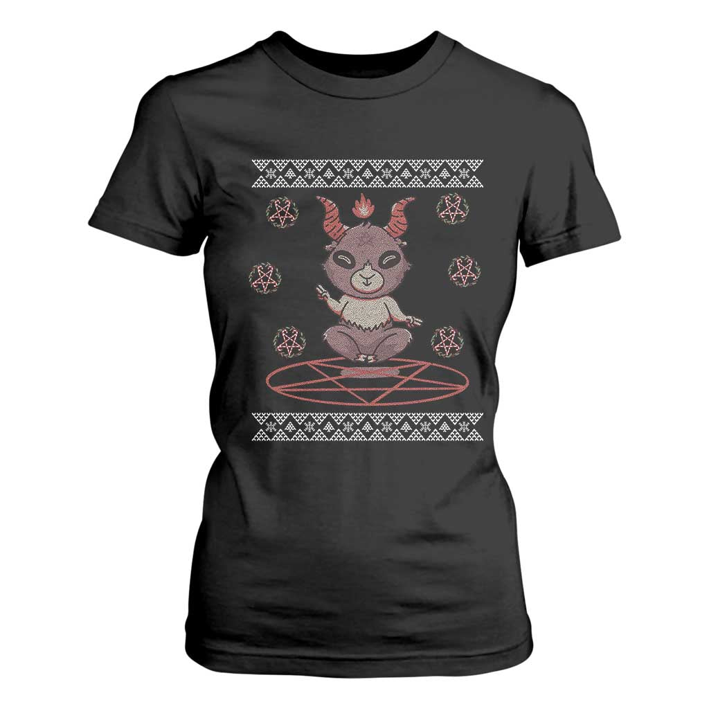 Cute Baby Baphomet T Shirt For Women Ugly Christmas Sweater Occult Gift TS02 Black Print Your Wear