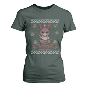 Cute Baby Baphomet T Shirt For Women Ugly Christmas Sweater Occult Gift TS02 Dark Forest Green Print Your Wear