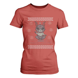 Cute Baby Baphomet T Shirt For Women Ugly Christmas Sweater Occult Gift TS02 Red Print Your Wear