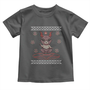 Cute Baby Baphomet Toddler T Shirt Ugly Christmas Sweater Occult Gift TS02 Dark Heather Print Your Wear