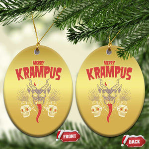 Merry Krampus Xmas Christmas Ornament Naughty Xmas Psychobilly Horror TS02 Oval Gold Print Your Wear