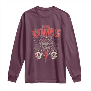 Merry Krampus Christmas Long Sleeve Shirt Naughty Xmas Psychobilly Horror TS02 Maroon Print Your Wear