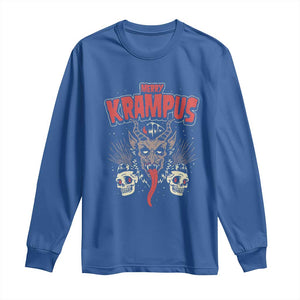 Merry Krampus Christmas Long Sleeve Shirt Naughty Xmas Psychobilly Horror TS02 Royal Blue Print Your Wear