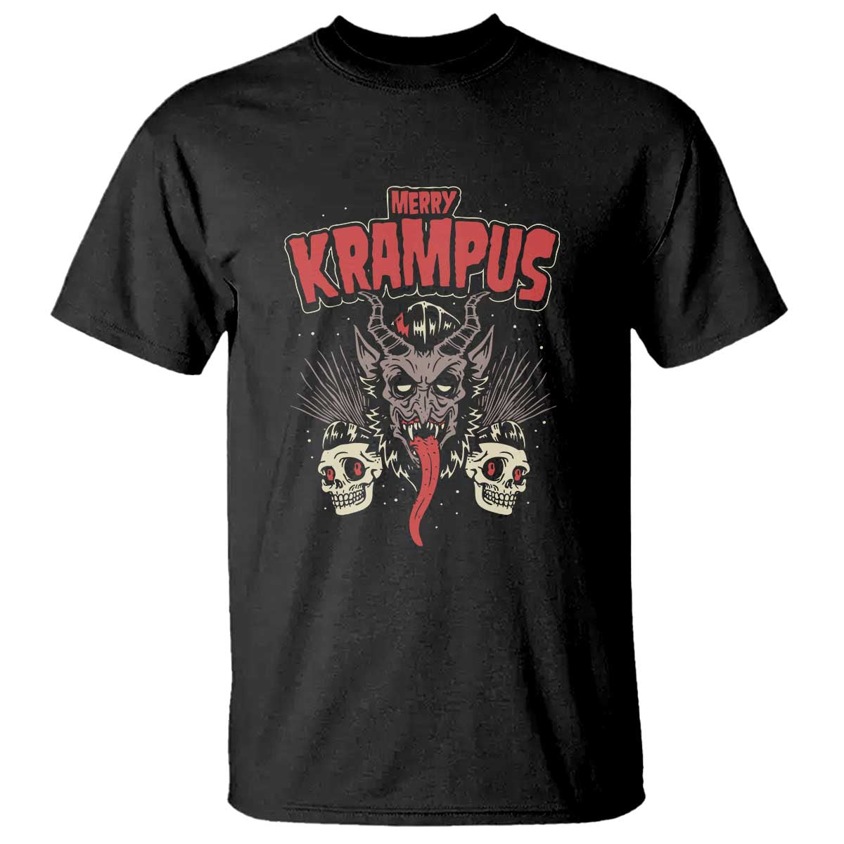 Merry Krampus Christmas T Shirt Naughty Xmas Psychobilly Horror TS02 Black Print Your Wear