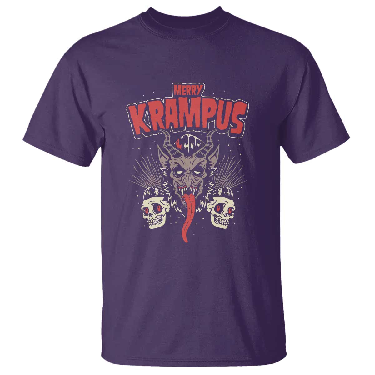 Merry Krampus Christmas T Shirt Naughty Xmas Psychobilly Horror TS02 Purple Print Your Wear
