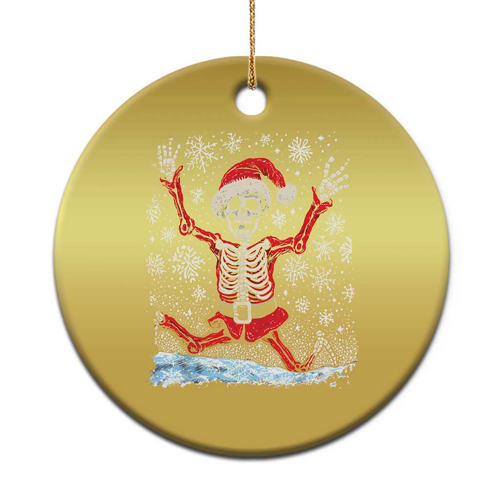 Dancing Skeleton Xmas Christmas Ornament Snowy Xmas Night Santa TS02 Print Your Wear