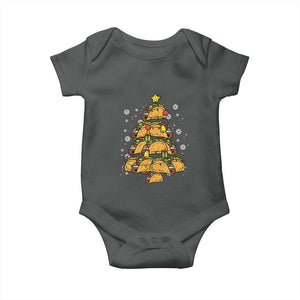 Taco Christmas Tree Baby Onesie Mexican Food Tacos Lover Xmas in Mexico TS02 Dark Heather Print Your Wear