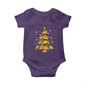 Taco Christmas Tree Baby Onesie Mexican Food Tacos Lover Xmas in Mexico TS02 Purple Print Your Wear