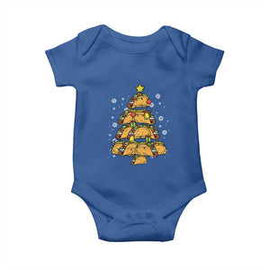 Taco Christmas Tree Baby Onesie Mexican Food Tacos Lover Xmas in Mexico TS02 Royal Blue Print Your Wear