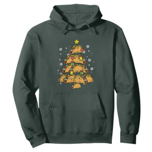 Taco Christmas Tree Hoodie Mexican Food Tacos Lover Xmas in Mexico TS02 Dark Forest Green Print Your Wear