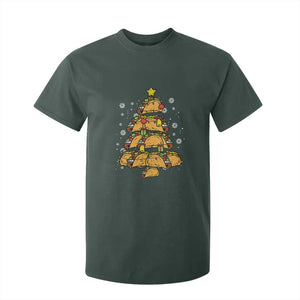 Taco Christmas Tree T Shirt For Kid Mexican Food Tacos Lover Xmas in Mexico TS02 Dark Forest Green Print Your Wear