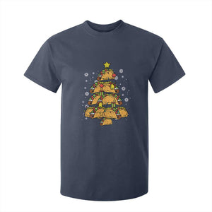 Taco Christmas Tree T Shirt For Kid Mexican Food Tacos Lover Xmas in Mexico TS02 Navy Print Your Wear