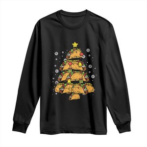 Taco Christmas Tree Long Sleeve Shirt Mexican Food Tacos Lover Xmas in Mexico TS02 Black Print Your Wear