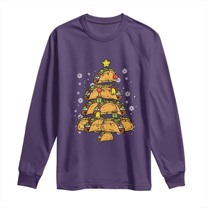 Taco Christmas Tree Long Sleeve Shirt Mexican Food Tacos Lover Xmas in Mexico TS02 Purple Print Your Wear