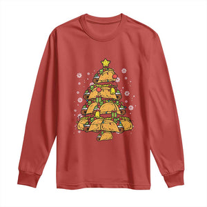 Taco Christmas Tree Long Sleeve Shirt Mexican Food Tacos Lover Xmas in Mexico TS02 Red Print Your Wear