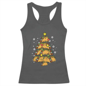 Taco Christmas Tree Racerback Tank Top Mexican Food Tacos Lover Xmas in Mexico TS02 Dark Heather Print Your Wear