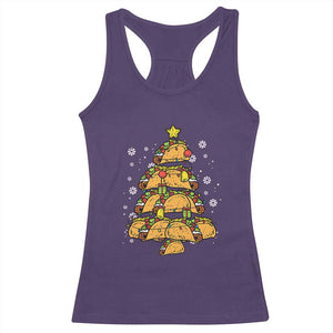 Taco Christmas Tree Racerback Tank Top Mexican Food Tacos Lover Xmas in Mexico TS02 Purple Print Your Wear