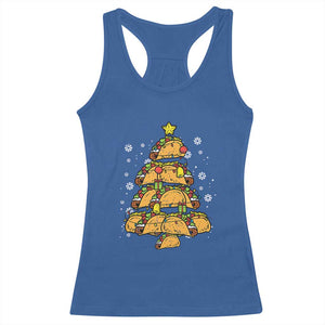 Taco Christmas Tree Racerback Tank Top Mexican Food Tacos Lover Xmas in Mexico TS02 Royal Blue Print Your Wear