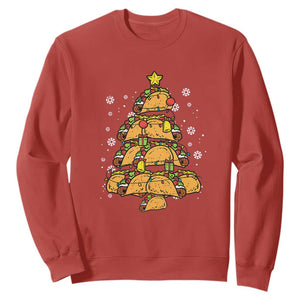 Taco Christmas Tree Sweatshirt Mexican Food Tacos Lover Xmas in Mexico TS02 Red Print Your Wear