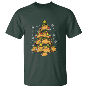 Taco Christmas Tree T Shirt Mexican Food Tacos Lover Xmas in Mexico TS02 Dark Forest Green Print Your Wear