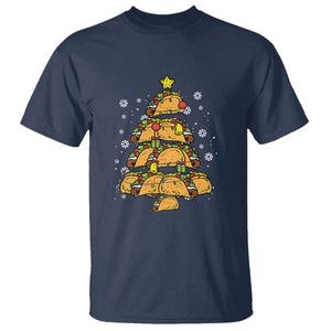 Taco Christmas Tree T Shirt Mexican Food Tacos Lover Xmas in Mexico TS02 Navy Print Your Wear