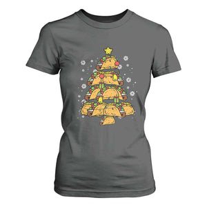 Taco Christmas Tree T Shirt For Women Mexican Food Tacos Lover Xmas in Mexico TS02 Dark Heather Print Your Wear