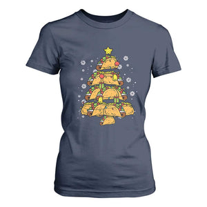 Taco Christmas Tree T Shirt For Women Mexican Food Tacos Lover Xmas in Mexico TS02 Navy Print Your Wear